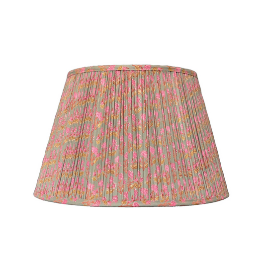 Pink & Ochre Cotton Lampshade 18 in.