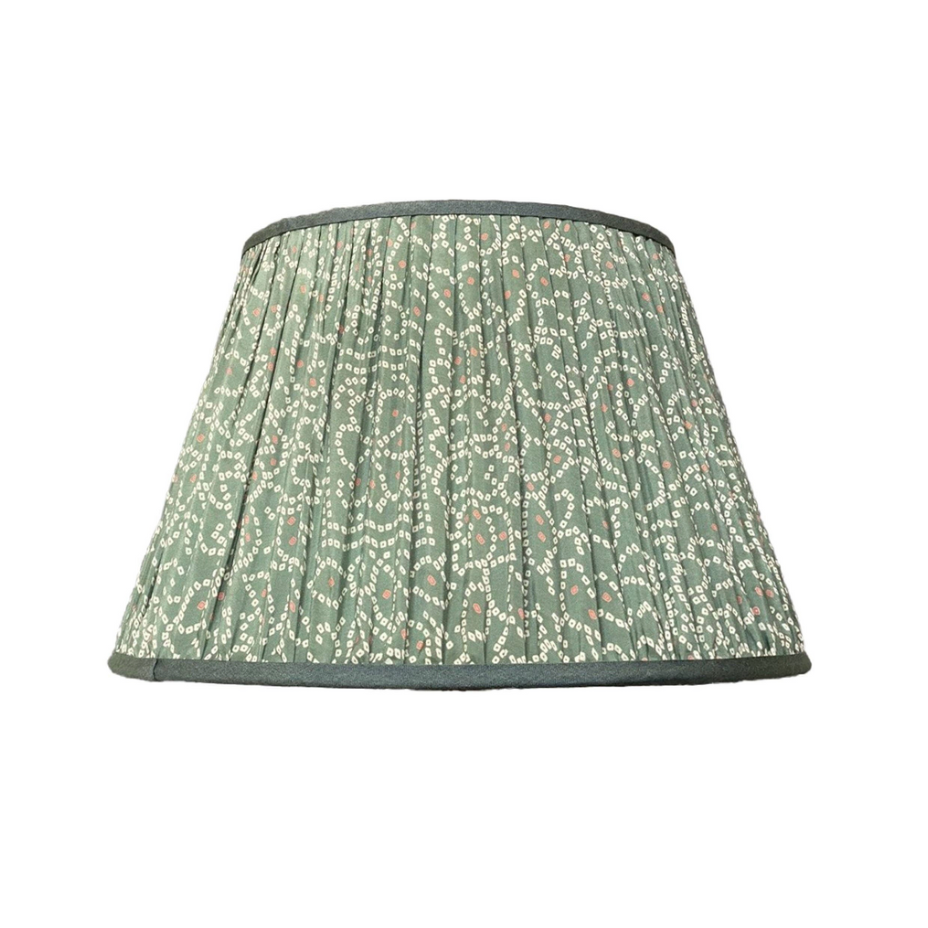 Teal bangla silk lampshade 18 in.