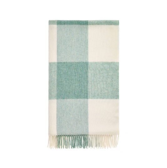 Check Wool Blanket: Eucalyptus