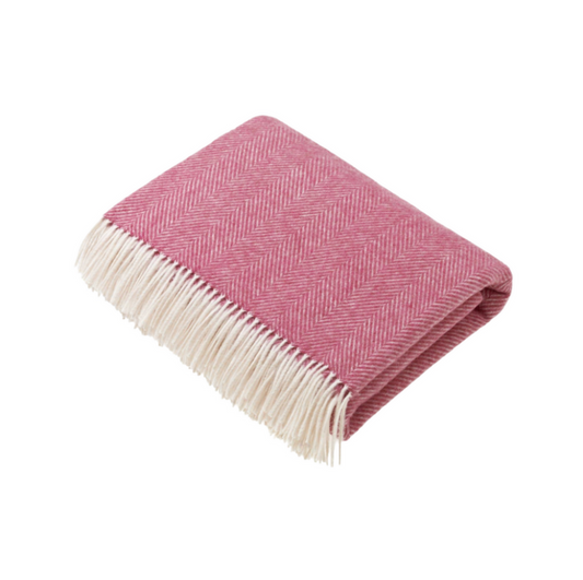 Merino Lambswool Throw-Cerise