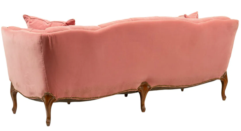 Antique Pink Velvet Victorian Sofa
