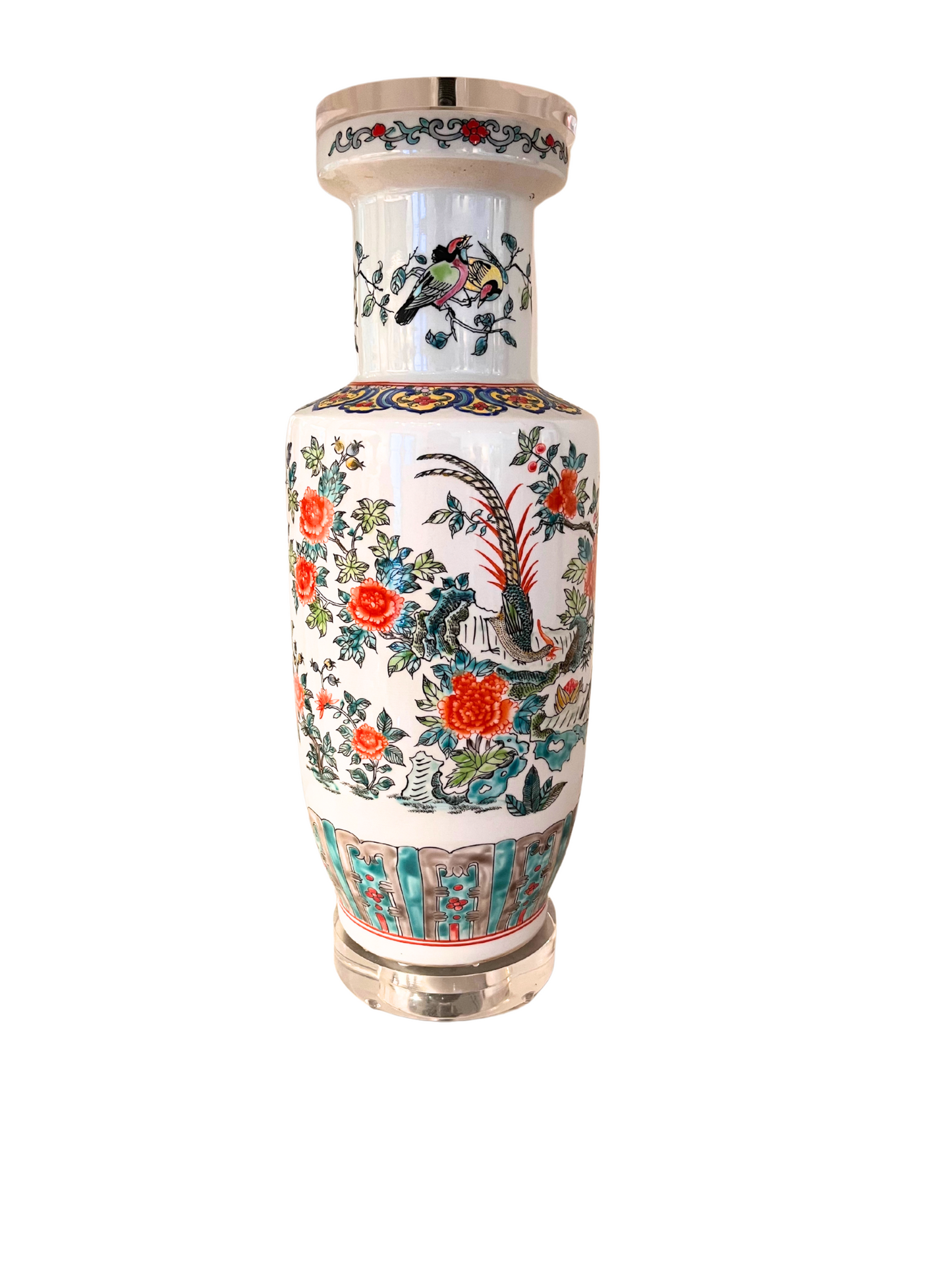 Floral Pheasant Lamp