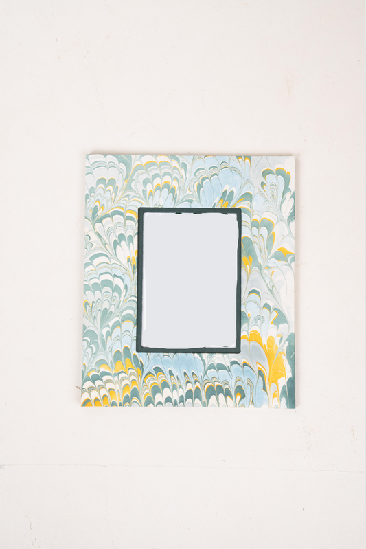 Blue Hand-Marbled Large Wall Picture Frame, 5x7