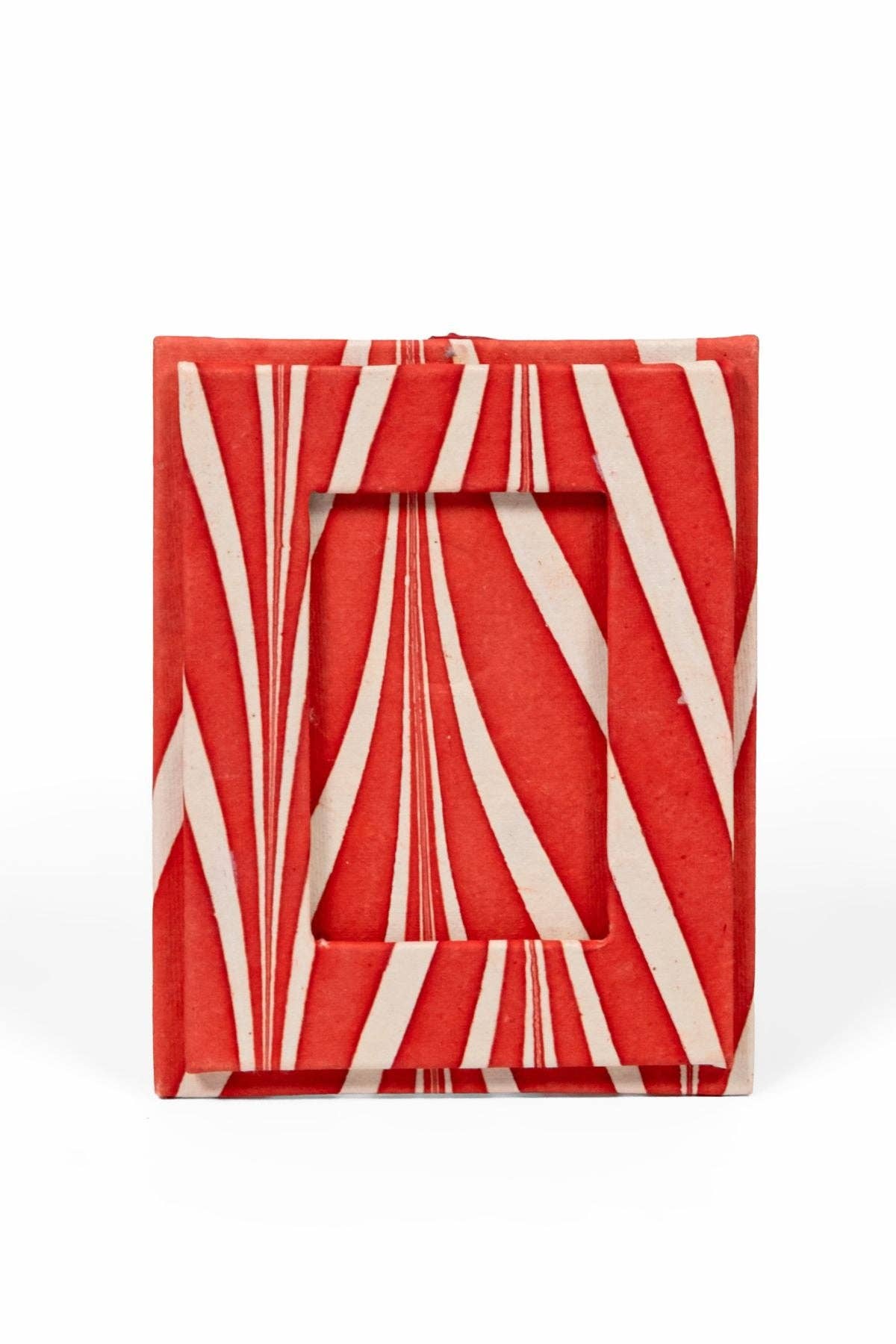 Candy Cane Mini Marbled Picture Frame Ornament