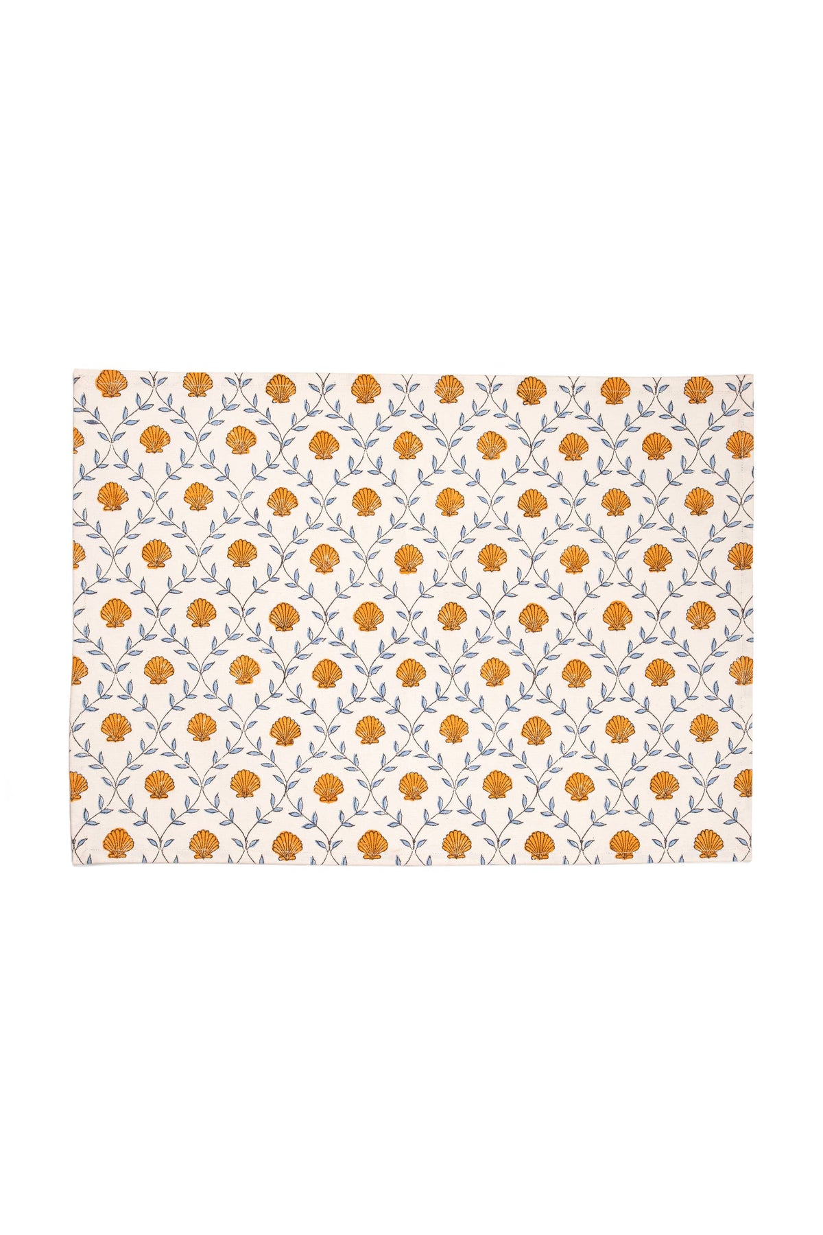 Orange Seashell Blockprint Placemat