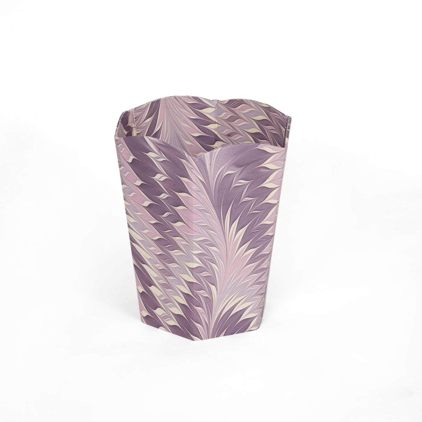 MARBLED SCALLOPED COLLAPSIBLE BASKET - FEATHER LILAC