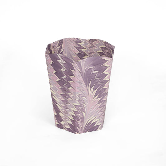 MARBLED SCALLOPED COLLAPSIBLE BASKET - FEATHER LILAC