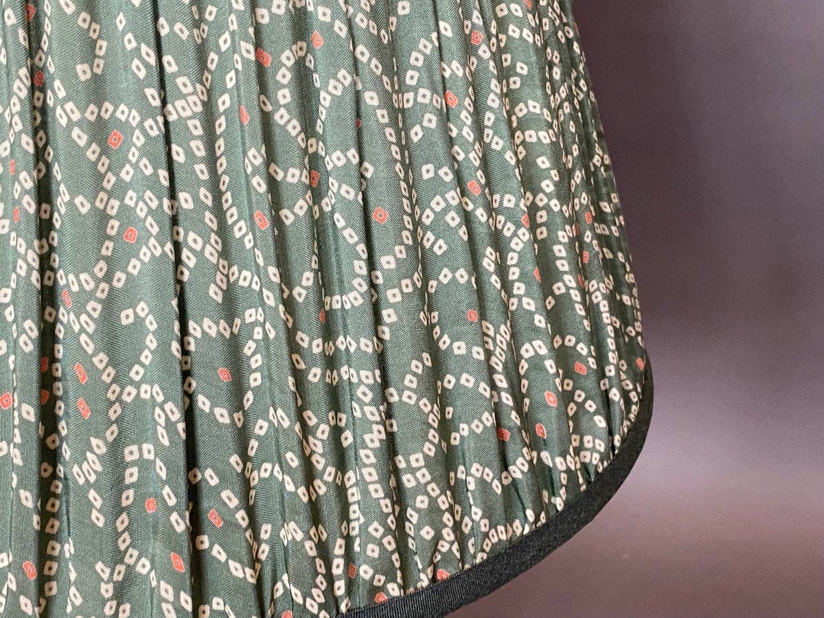 Teal bangla silk lampshade 18 in.