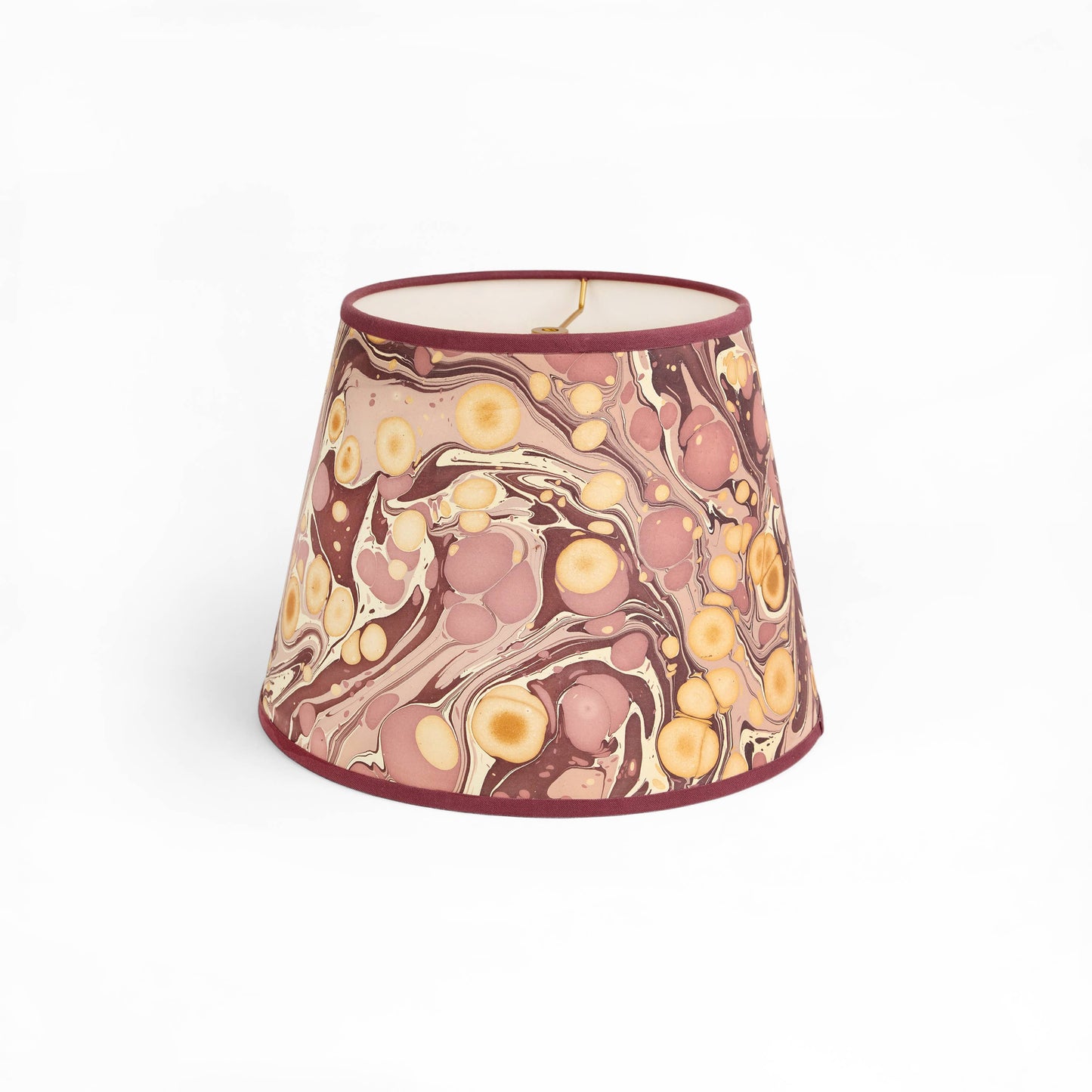 HAND MARBLED LAMPSHADE LARGE - BURGUNDY GOLD PEBBLES