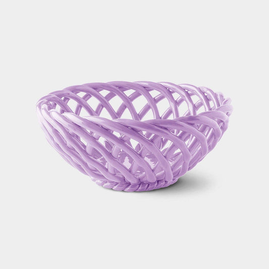 Sicilia Ceramic Basket - Large: Purple
