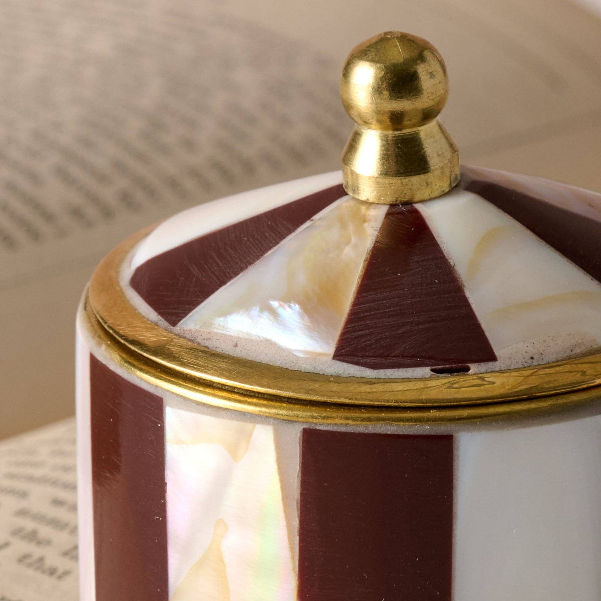 Maroon Mother of Pearl Circus Tent Box