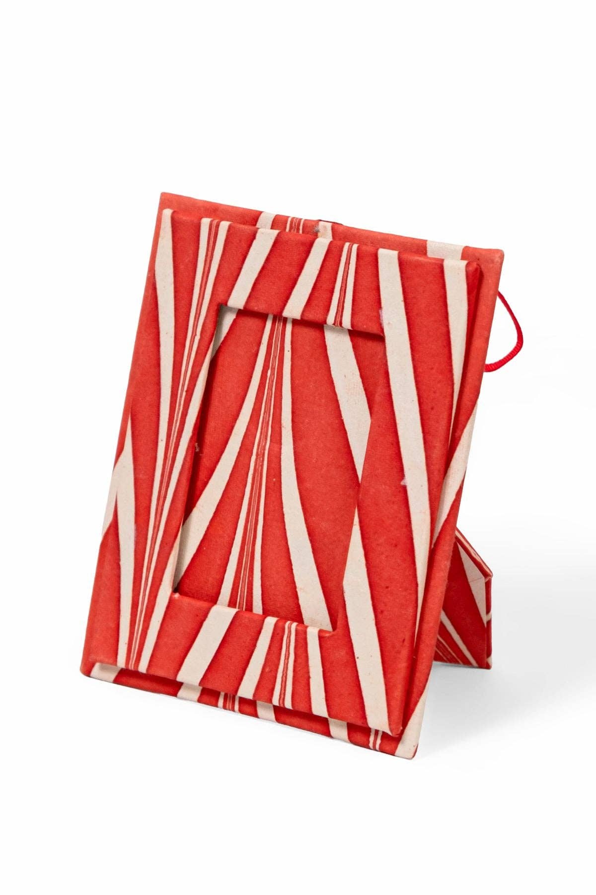 Candy Cane Mini Marbled Picture Frame Ornament