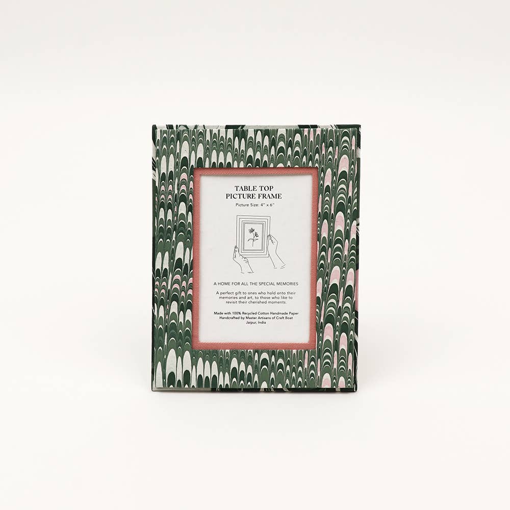 MARBLED TABLE TOP PICTURE FRAME: Desert Mountain