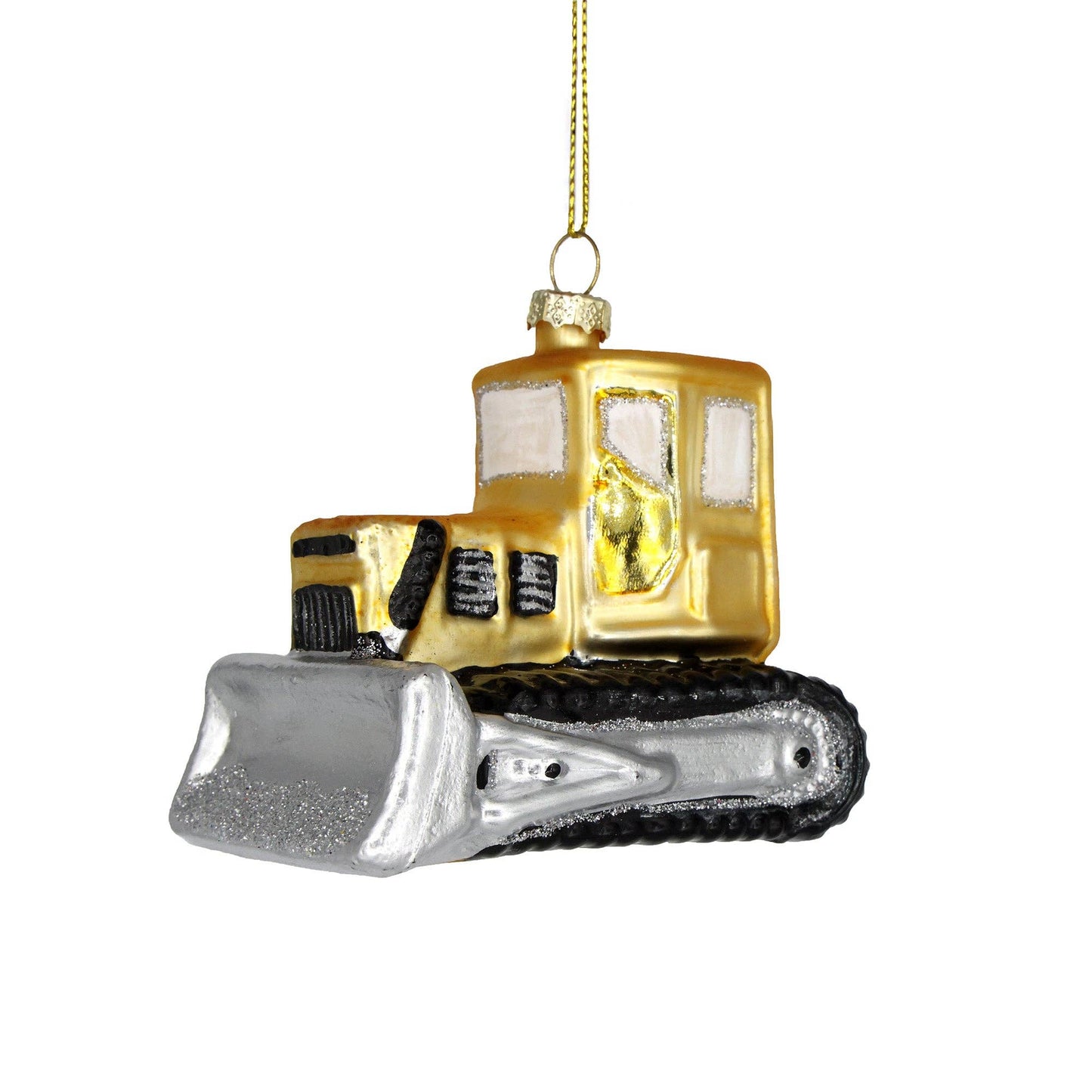 Bulldozer Glass Ornament