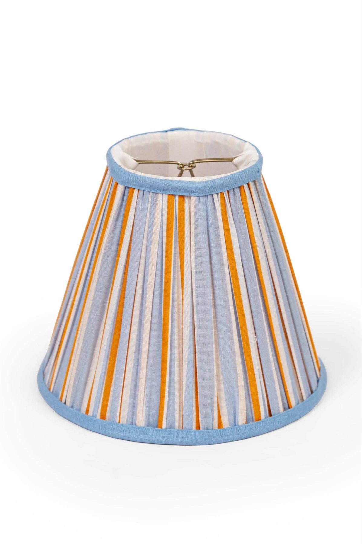 Blue + Orange Stripes Lampshade - 6"