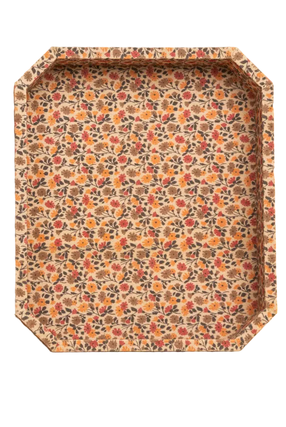 Pink Floral Fabric Serving Tray