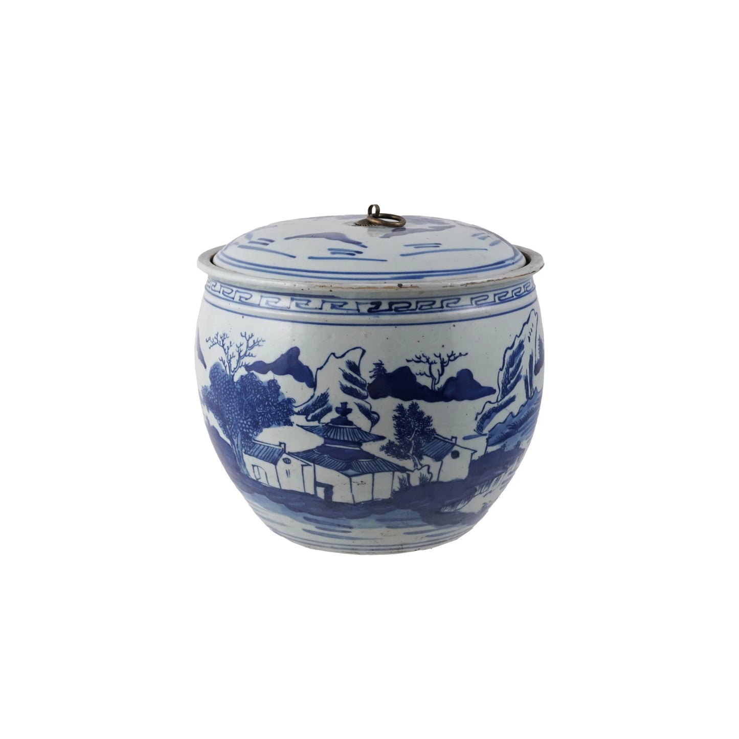 Lidded Blue & White Ginger Jar
