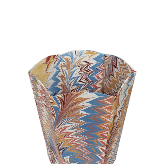 Desert Feather Marbled Scalloped Collapsible Basket