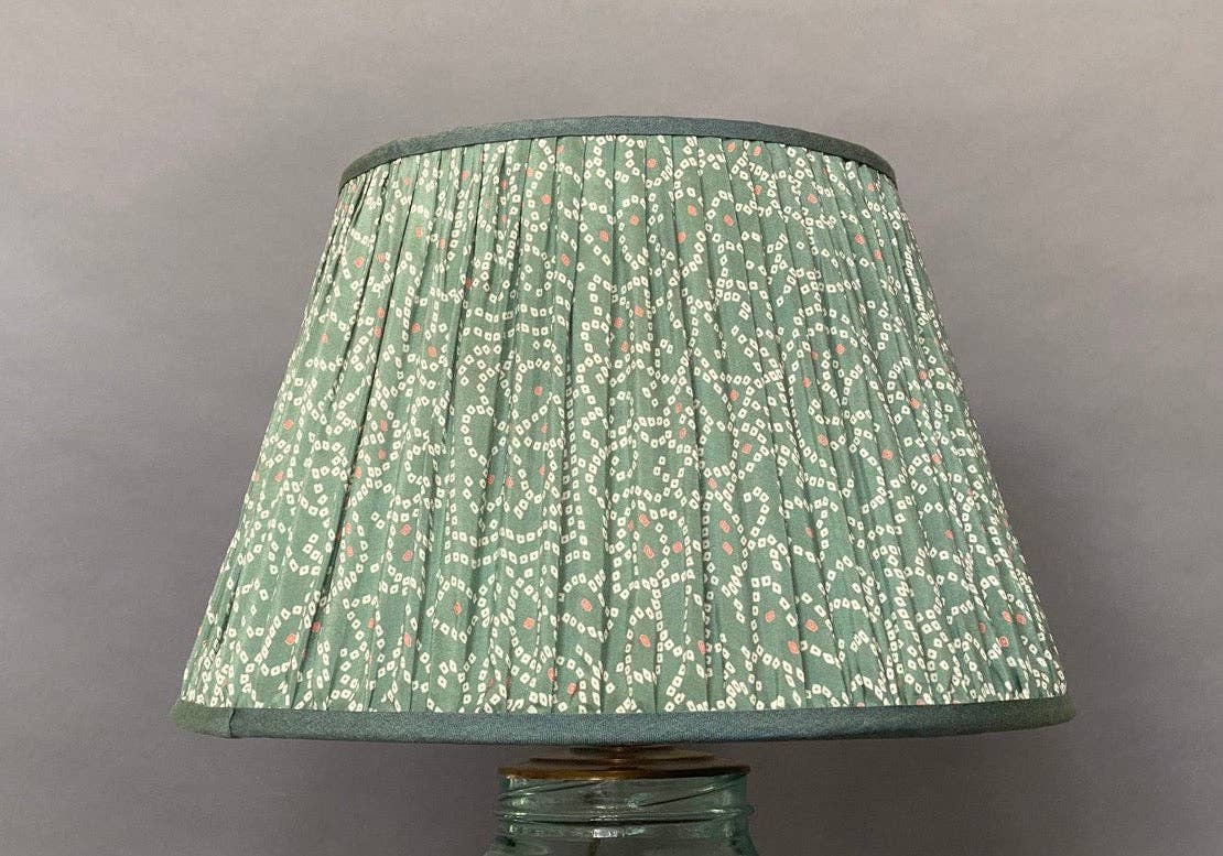 Teal bangla silk lampshade 18 in.