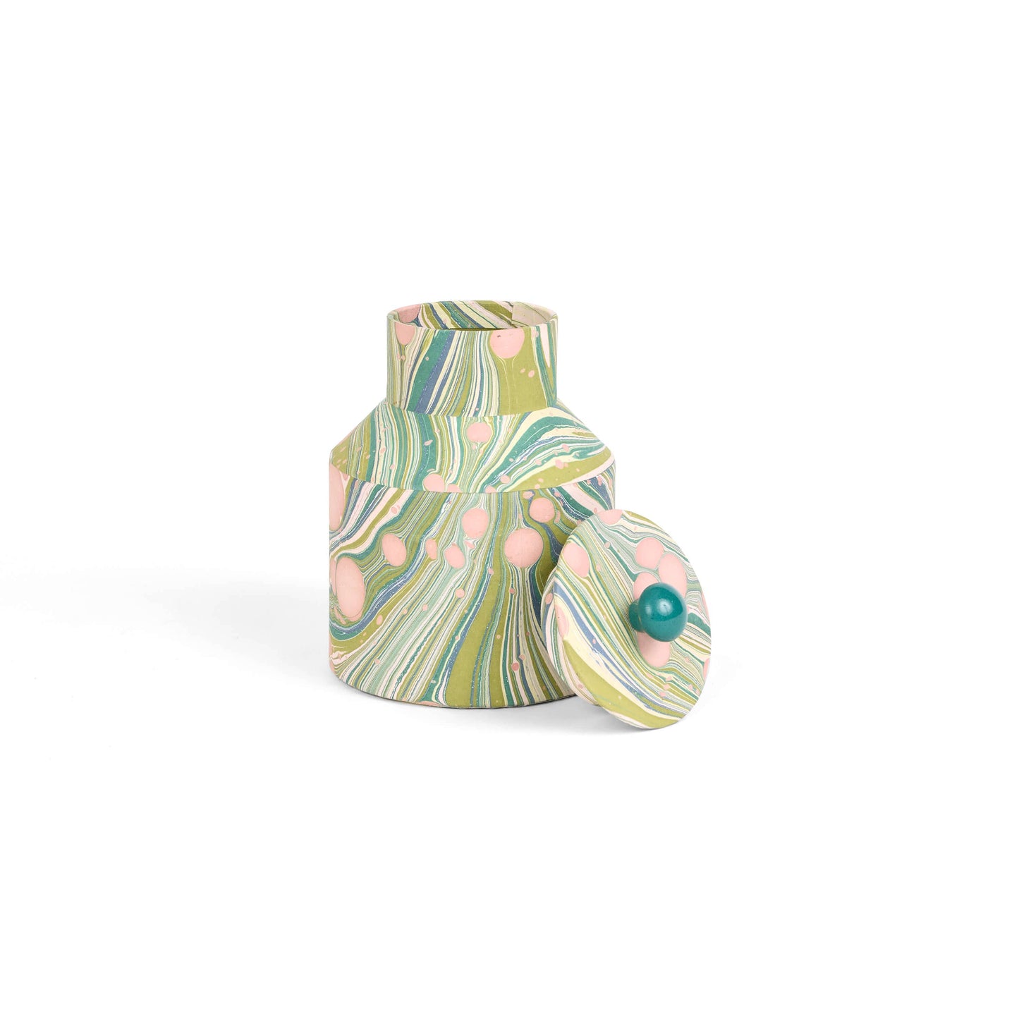 Marbled Burni Jar - MOSS FIRE WHIRL