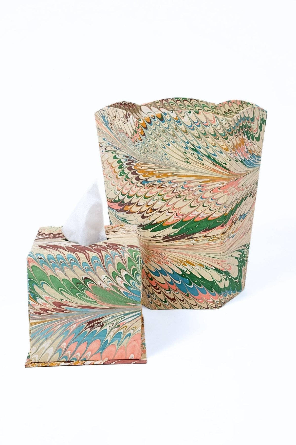 Flatiron Feathers Marbled Scallop Waste Bin