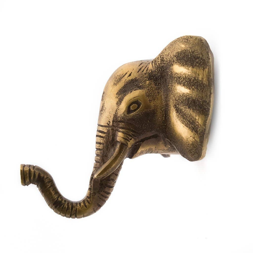 Brass Hook Elephant: Gold